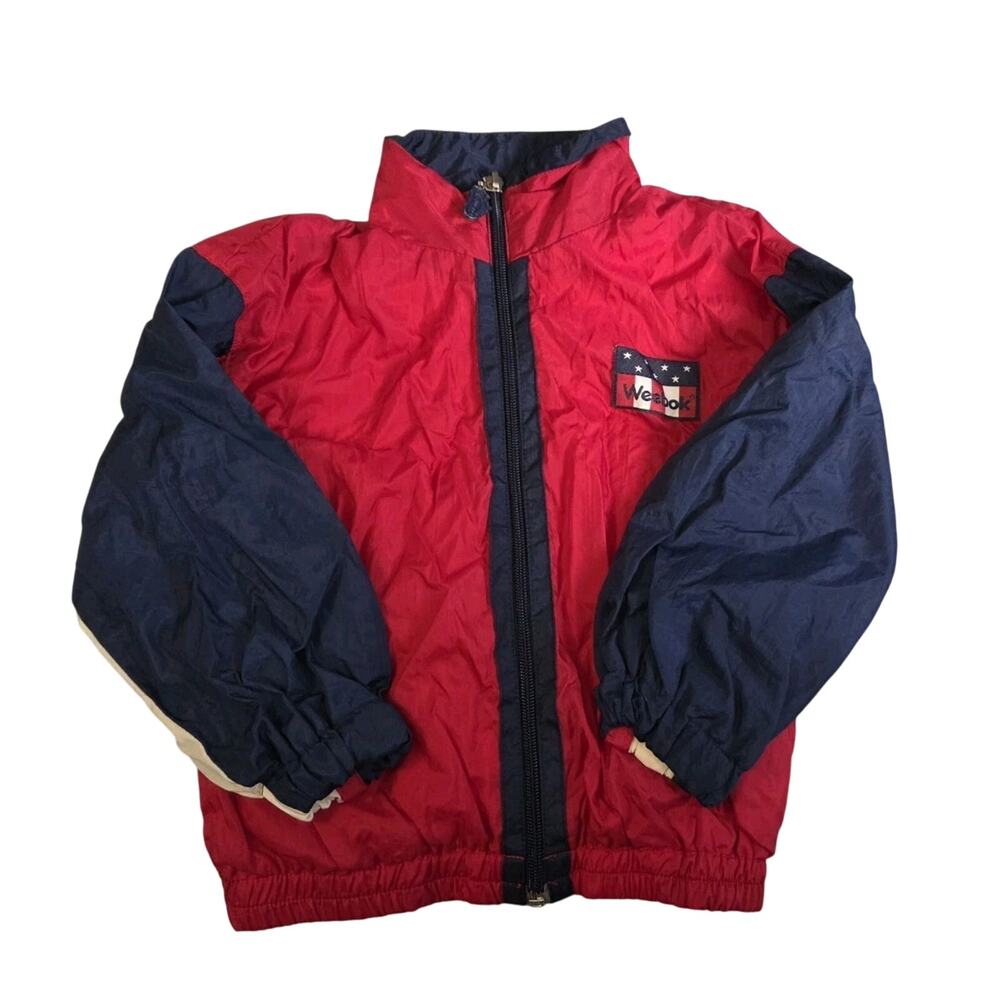 Vintage Weebok Kids Windbreaker Jacket‎ Size 4T Red White Blue